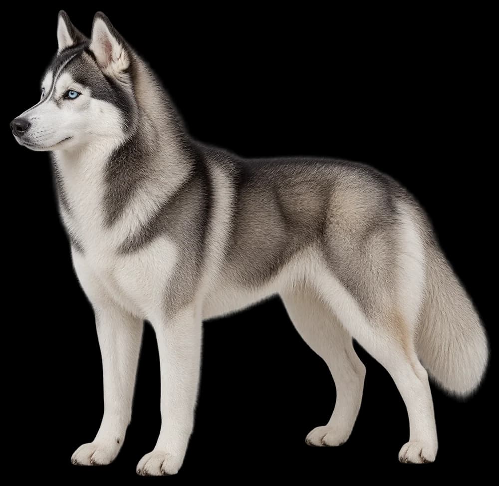 A Siberian husky standing